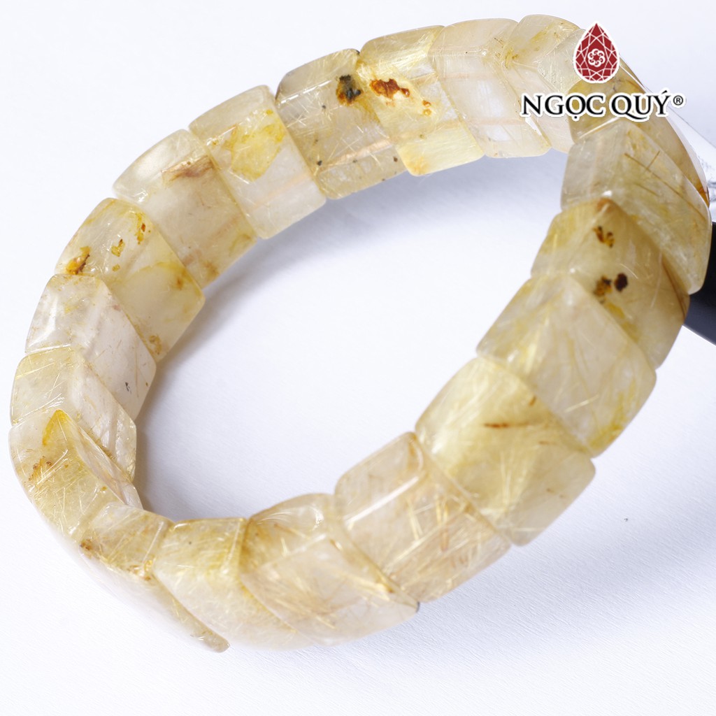 Vòng thạch anh tóc vàng bản rutilated quartz - Ngọc Quý