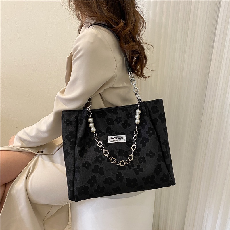 Túi tote Đeo Vai Vải canvas Thêu Họa Tiết Thời Trang Mùa Hè 2022 Có Sức Chứa Lớn Cho Nữ