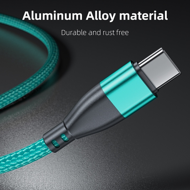 Dây Cáp Sạc Nhanh 60W 3A Loại C Sang Type C/C Bện Sợi Nylon Xoay 180 Độ Cho Điện Thoại Thông Minh Samsung Macbook