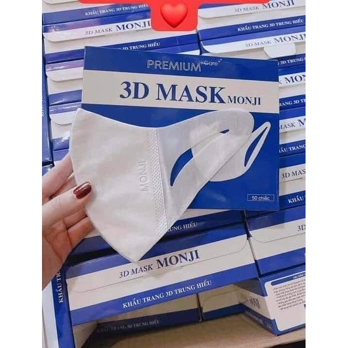 [Hộp 50c]Khẩu Trang 3D Mask Monji Công Nghệ Nhật Bản Chính Hãng Công Ty Thiết Kế Thời Trang