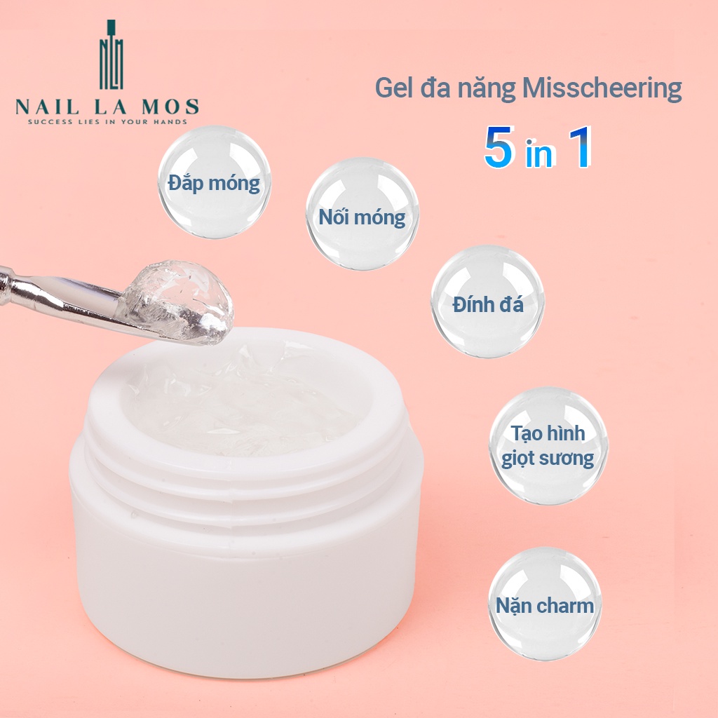 Gel đa năng 5in1 Misscheering chính hãng - Gel khô định hình, nặn hoa nail trang trí móng tay chuyên dụng