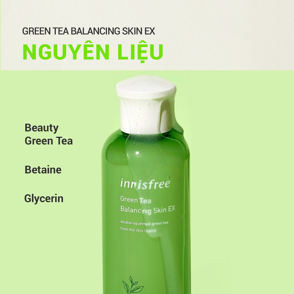 [Mã COSIF05 giảm 10% đơn 400K] Nước cân bằng độ ẩm innisfree Green Tea Balancing Skin Ex 200ml