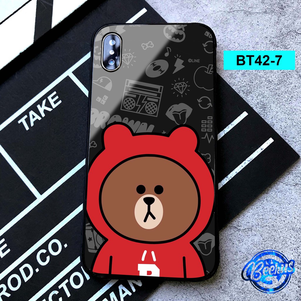 [FREESHIP từ 50K] [ iPhone ] Ốp Lưng Kính Cặp Đôi Gấu Brown & Thỏ Cony Siêu Cute - Kính chống xước, chất dày đẹp