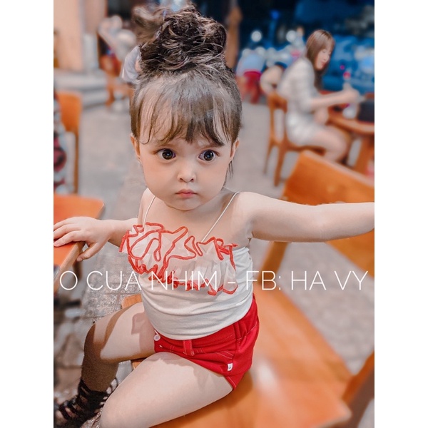 Set áo 2 dây bèo phối quần sexy cho bé ❤️