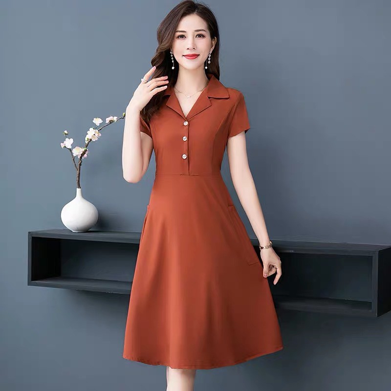 đầm xoè trung niên cho người lớn tuổi (thời trang trung niên Lolita xinh) GD31-0121