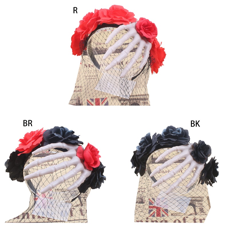 Flgo Băng Đô Cài Tóc Hình Bộ Xương Hoa Hồng Màu Sắc Phù Hợp Cho Phát Sóng Trực Tiếp Dành Cho Người Lớn