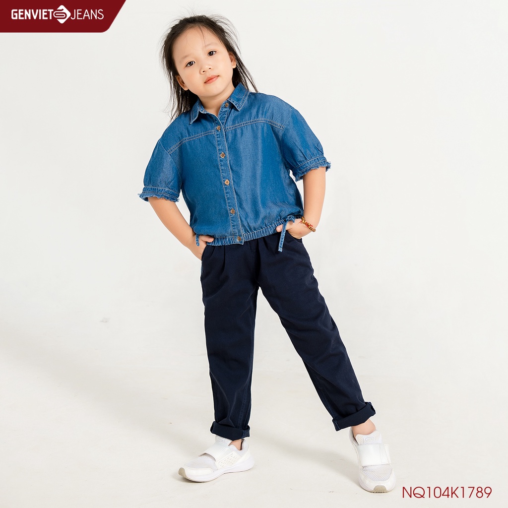 Quần Dài Kaki Bé Gái Basic GENVIET KID NQ104K1789