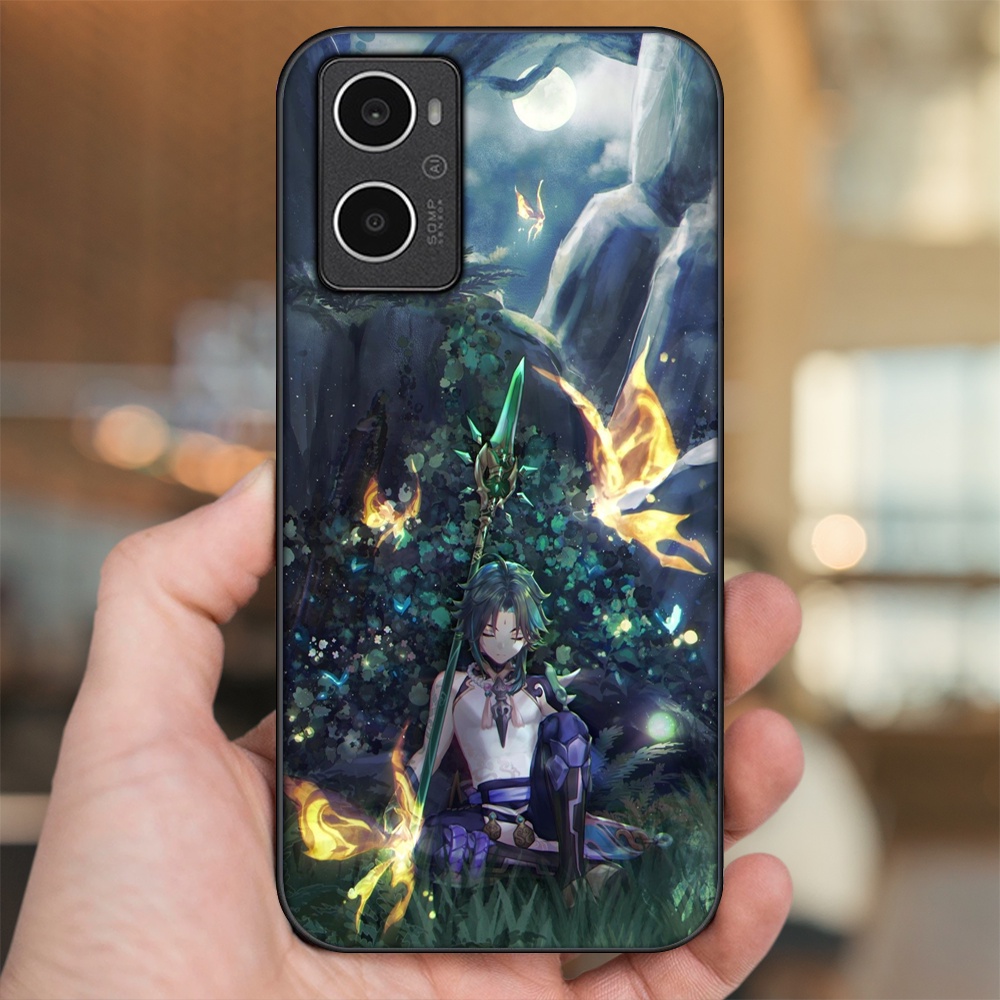 Ốp lưng Oppo A96 4G viền đen in hình Xiao Genshin Impact