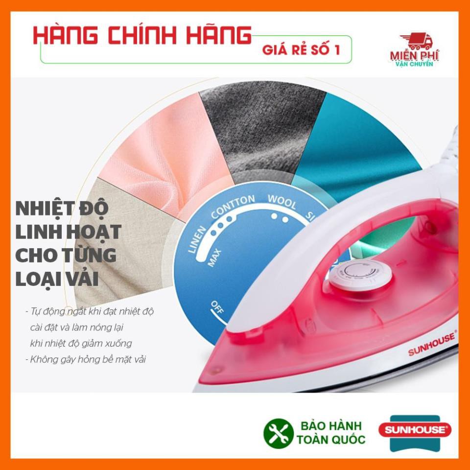 BÀN LÀ SUNHOUSE SHD1072, BÀN ỦI SUNHOUSE SHD1072, CÔNG SUẤT 1100W, CÔNG TẮC NGUỒN NÚM XOAY.