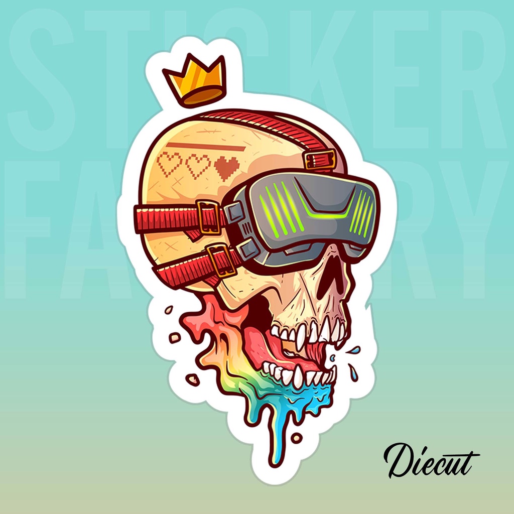 SKULL LIFE IS A GAME - DIECUT STICKER