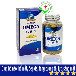 Viên uống Dầu cá Alaska Omega 3.6.9 Giúp bổ não, bổ mắt, đẹp da, tăng cường thị lực, sáng mắt Hộp 100 viên