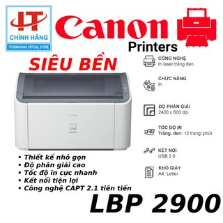 Máy in laser đen trắng Canon LBP 2900 - Bảo Hành