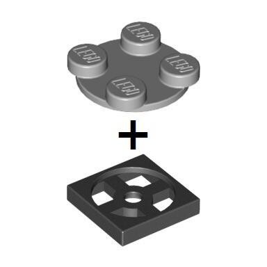 LEGO Bàn Xoay 2x2 Với Đế Màu Đen, Miếng Xoay Màu Xám Nhạt ID 368026 4540203