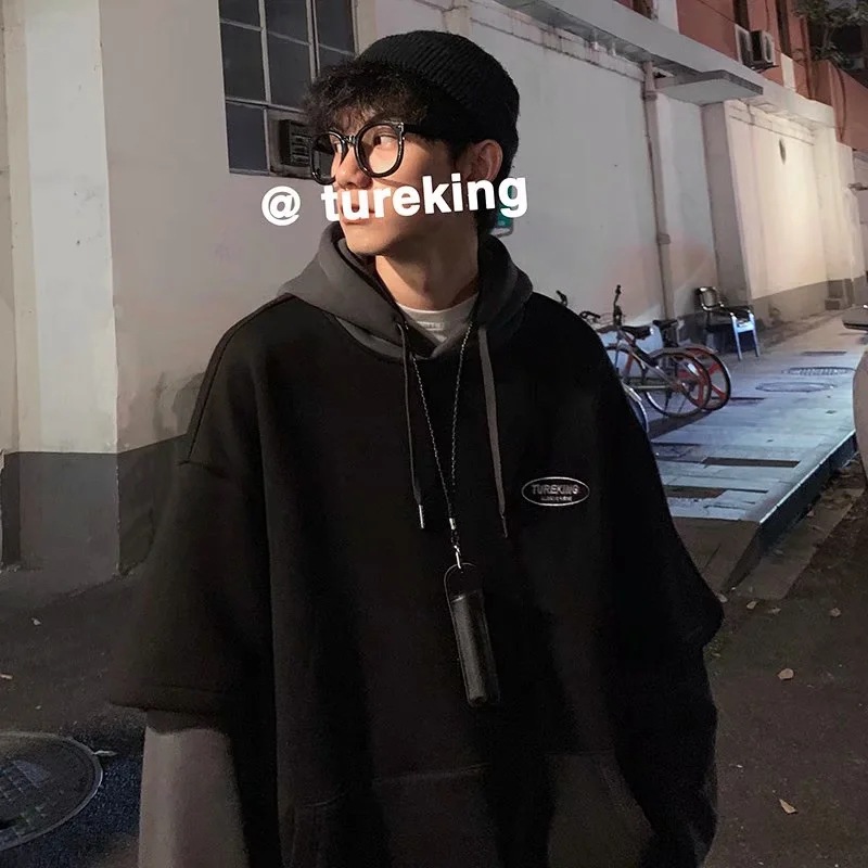 Áo hoodie tròng đầu dáng rộng thời trang mùa thu dành cho nam giới | BigBuy360 - bigbuy360.vn