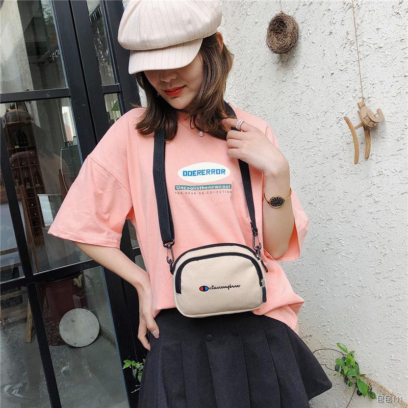 casual messenger bag nhỏ nữ sinh túi canvas in Sen style art đeo vai phong cách Hàn Quốc vuông Nhật Bản
