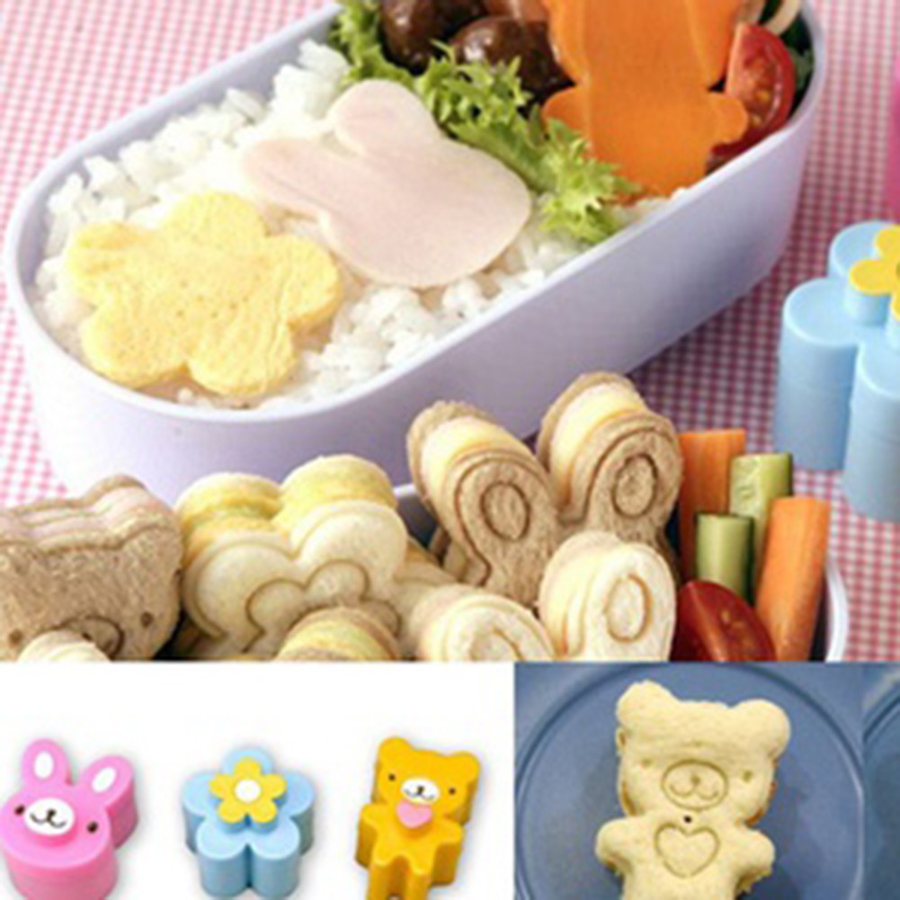 Bình Nước BK Kiểu Dáng Đơn Giản Hiện Đại✿Bộ 3 Khuôn Làm Bánh Sandwich Hình Thỏ, Gấu, Hoa Dễ Thương