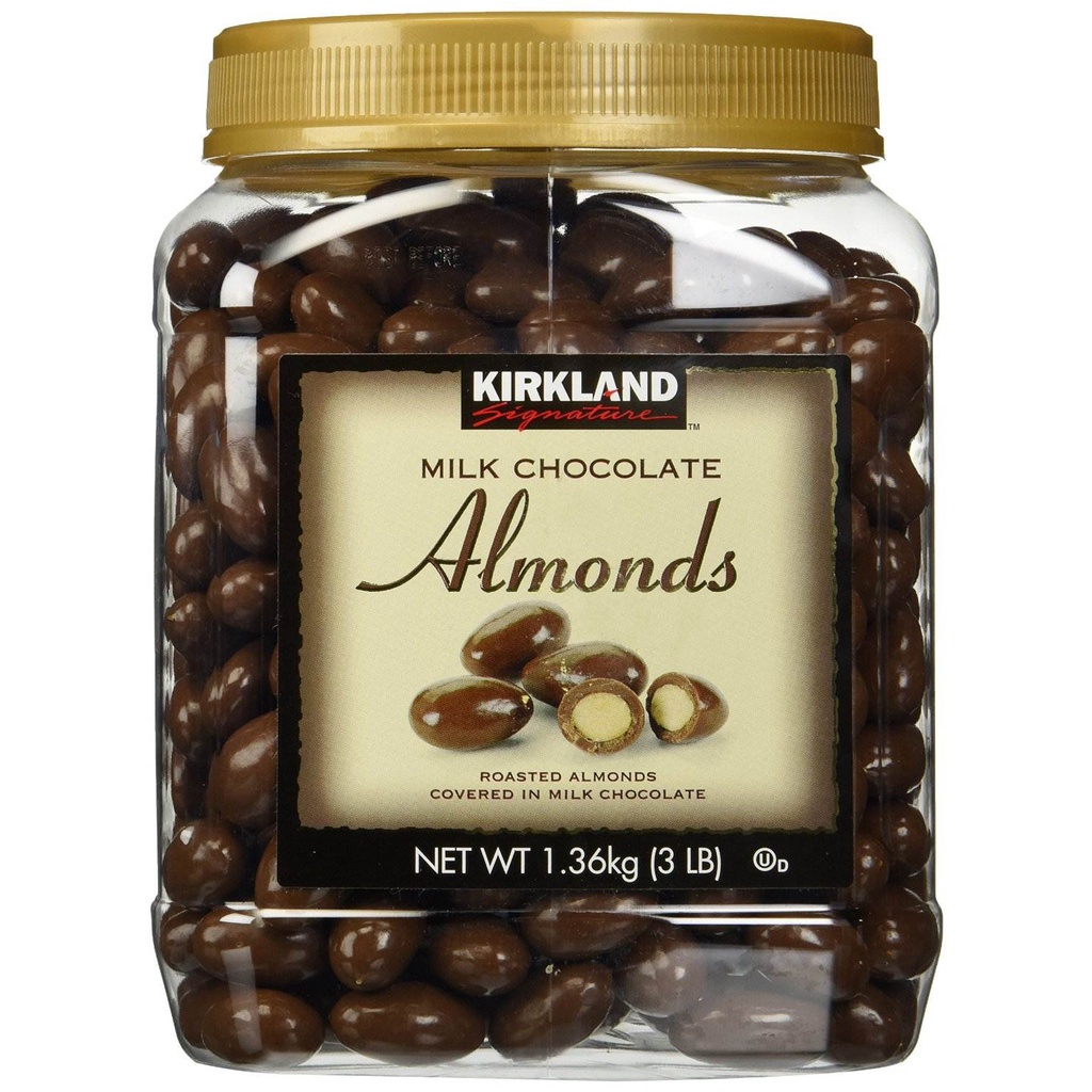 Socola sữa hạnh nhân Kirkland Milk Chocolate with Admonds của Mỹ hộp 1.36kg, date 04/2023
