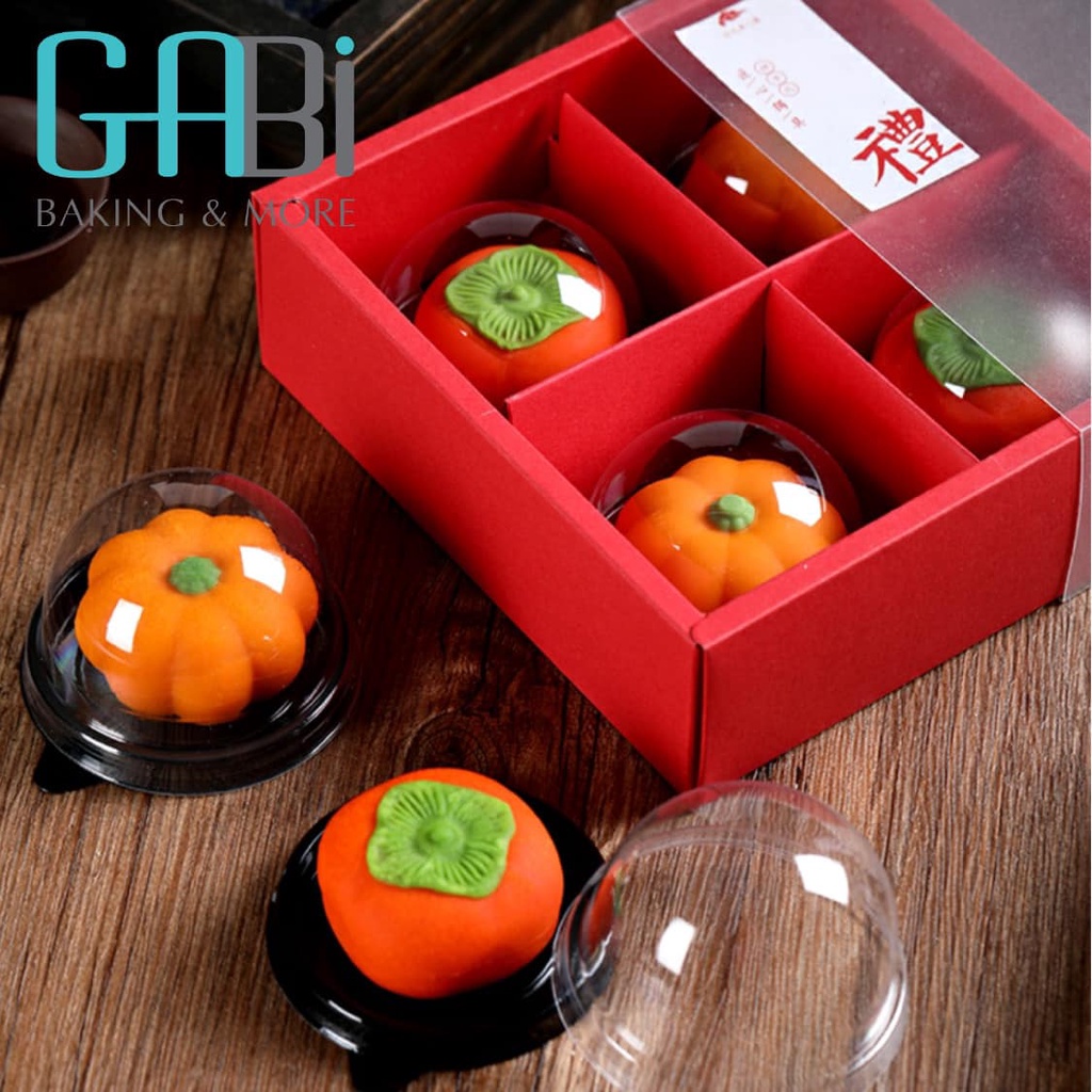 Khuôn ép bánh trung thu hình quả hồng/bí ngô