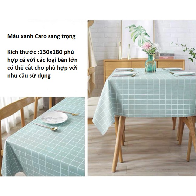 Khăn trải bàn kẻ caro vintage bằng nhựa PVC chống thấm nước, trang trí bàn ăn (MÀU NGẪU NHIÊN)