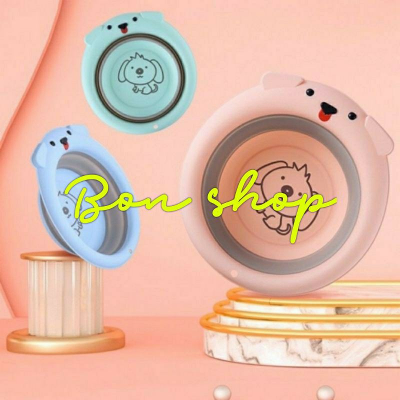 Chậu rửa mặt gấp gọn hình cún cho bé