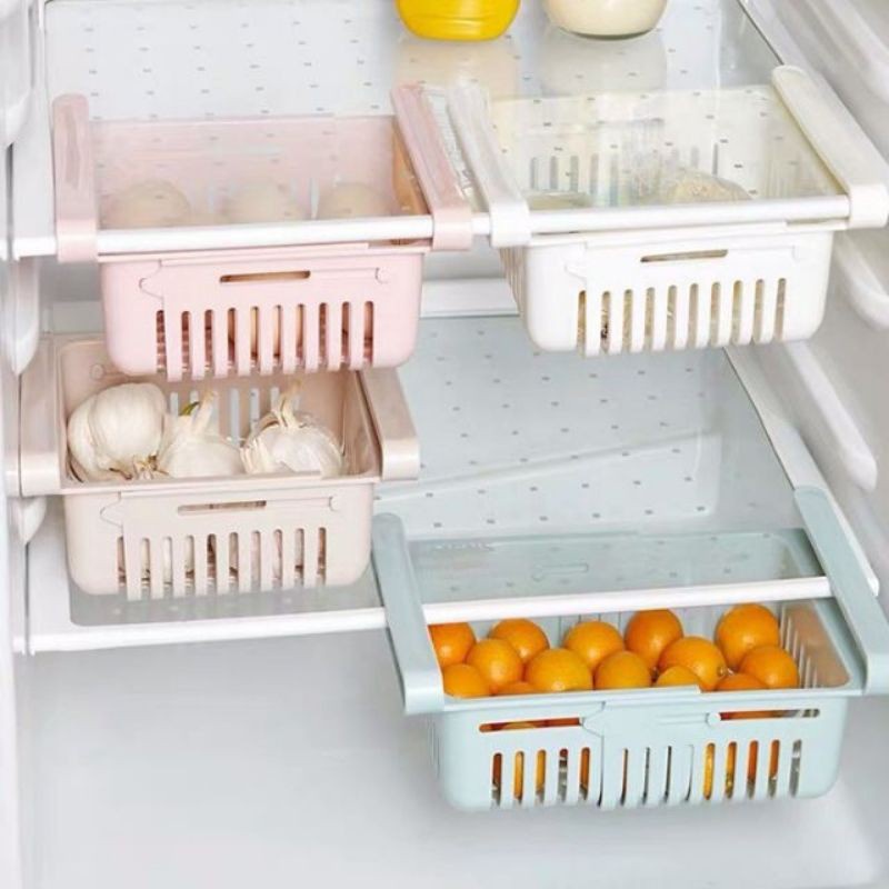Khay Nhựa Gài Để Đồ Tủ Lạnh Co Giãn Tiện Lợi