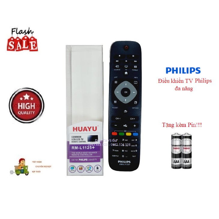 Remote Điều khiển TV Philips đa năng các dòng tivi Philips LCD/LED/Smart TV- Hàng tốt tương thích 100%Tặng kèm Pin