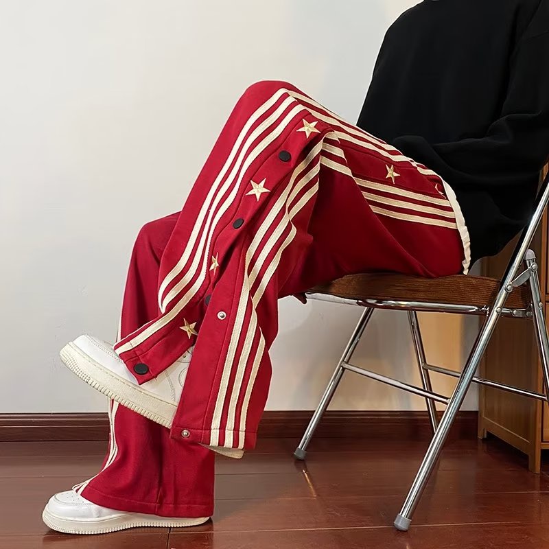 Quần ống rộng Họa Tiết Kẻ Sọc Thời Trang Phong Cách Hàn Quốc Cho Nam / Nữ