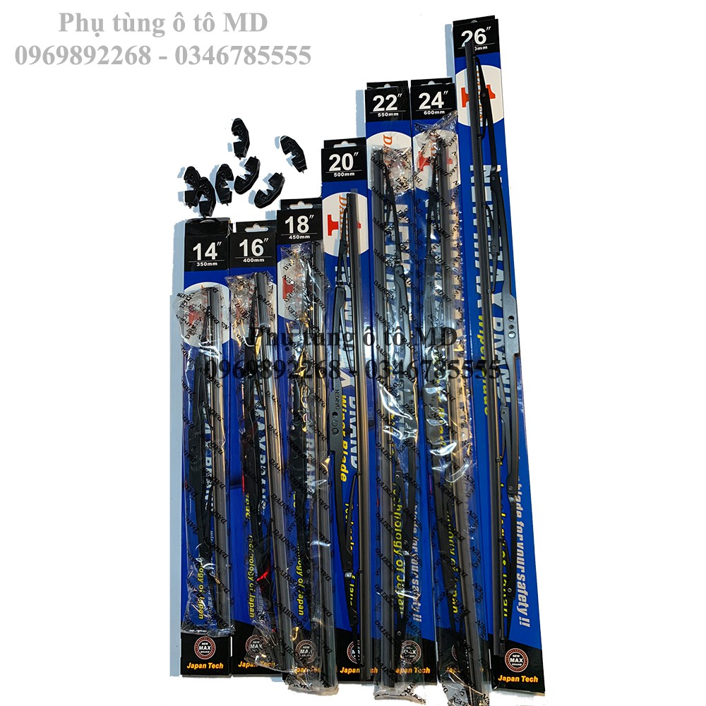 Gạt mưa cao cấp đủ Size cho mọi loại xe , gạt sạch ,siêu bền hàng nhập khẩu chính hãng Daiken - Giá bán/1 Sản phẩm