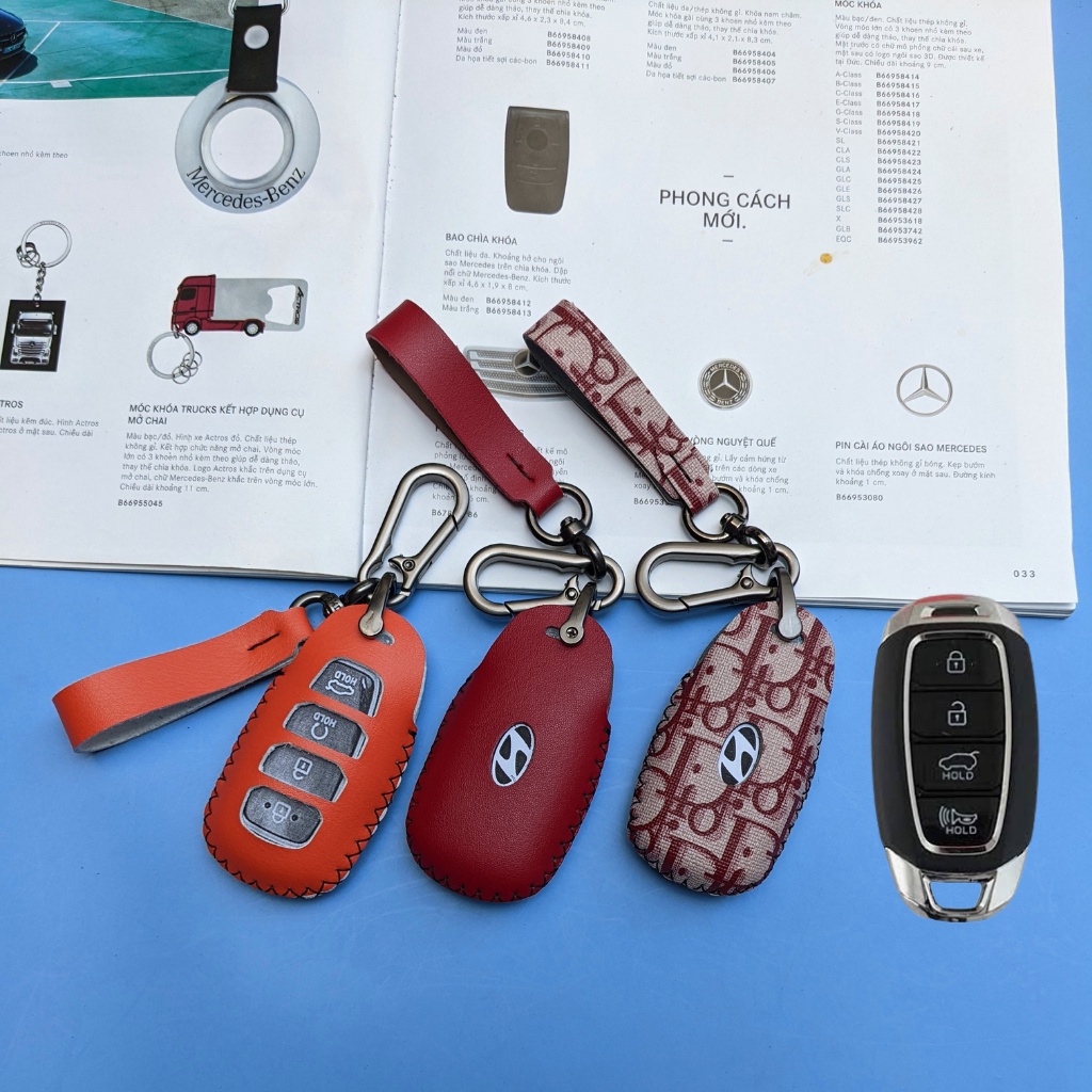 Bao Da Chìa Khóa Hyundai Accent,Hyundai Santafe,Kona 4 Nút (HC4 M)
