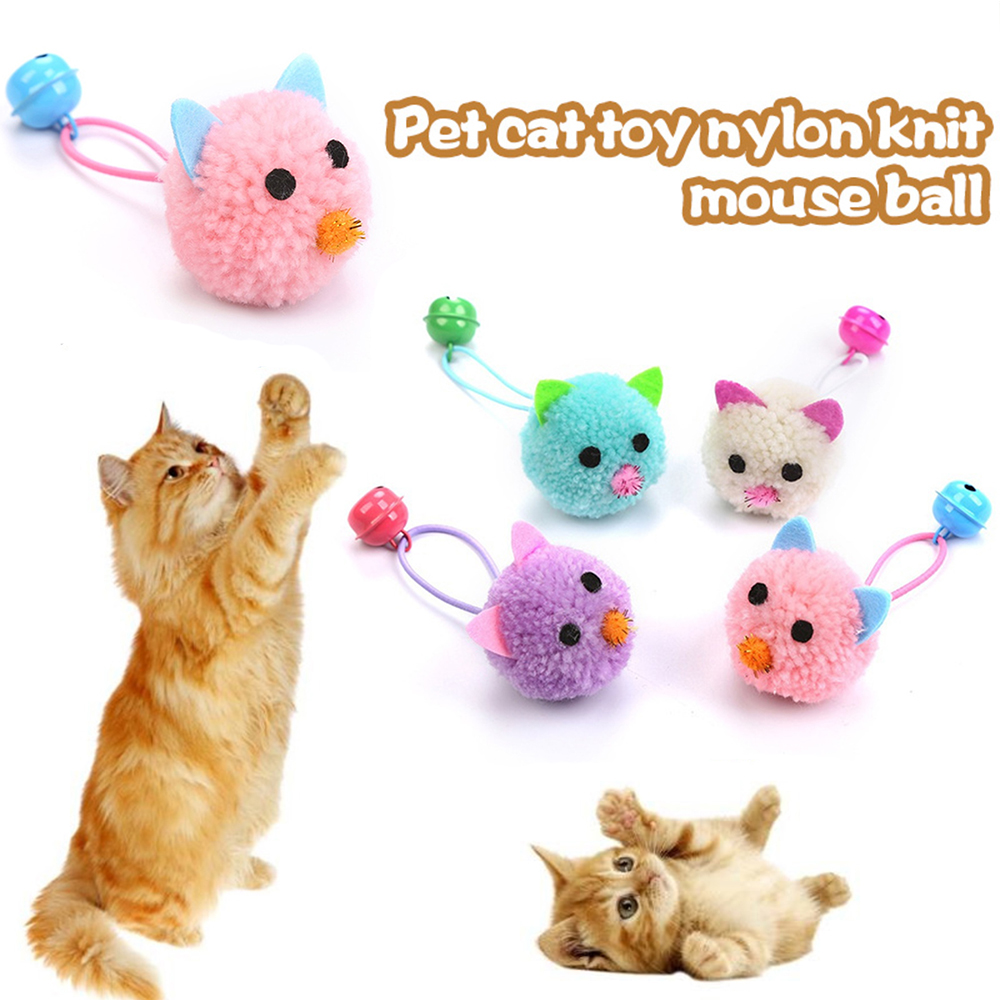 Chuột lông nhung thiết kế có đuôi chuông dùng làm đồ chơi cho mèo với nhiều màu sắc tùy chọn