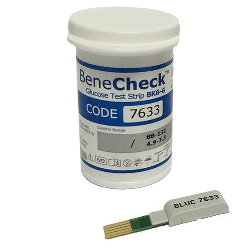 Que thử Glucose cho máy đo đường huyết Benecheck Plus (50 que) thế hệ mới