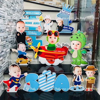 Set chibi thôi nôi sinh nhật cho bé trai