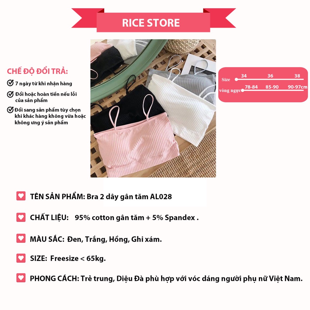 áo bra 2 dây thun gân tập gym yoga thể thao sexy KIMCHIBIKINI lót nữ cotton đệm mỏng không gọng big size AL028 | BigBuy360 - bigbuy360.vn