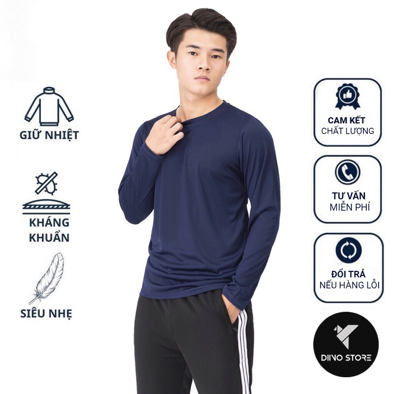 Áo thun giữ nhiệt nam dài tay thể thao co giãn 4 chiều nhiều màu thiết kế trẻ trung năng động