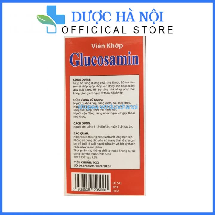 Viên khớp Glucosamin MSM 2000 giảm thoái hóa khớp, giảm đau tăng cường dịch khớp hộp 60 viên