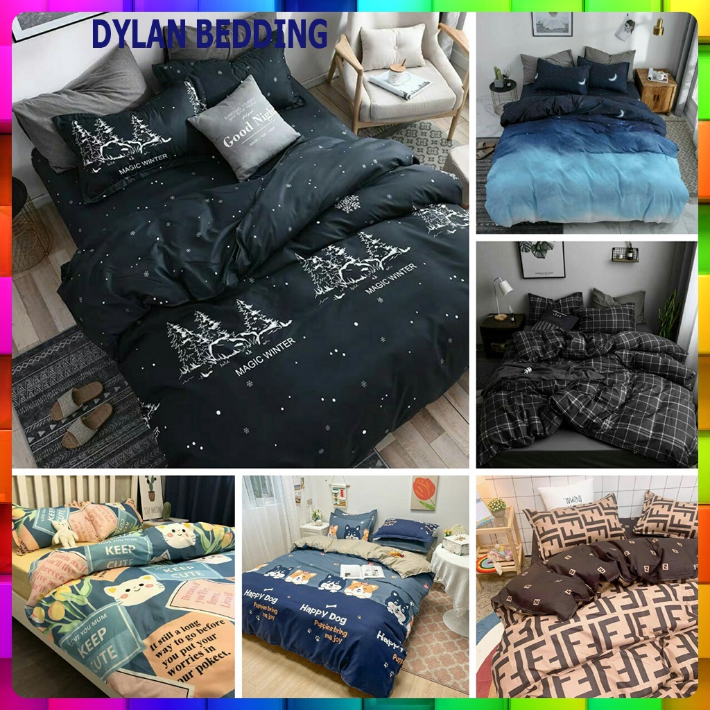 Chăn ga gối cotton poly nhập khẩu bộ 4 món Chăn, ga , 2 vỏ gối