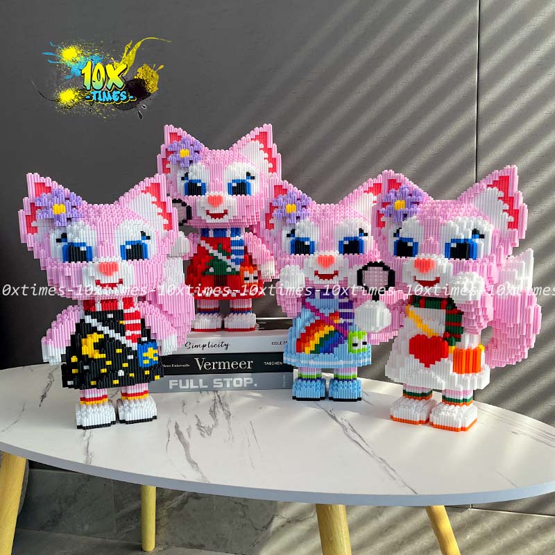 (size 32cm) mô hình lắp ráp 3d cáo hồng Tina Bell dễ thương cute quà tặng sinh nhật bạn gái, đồ decor