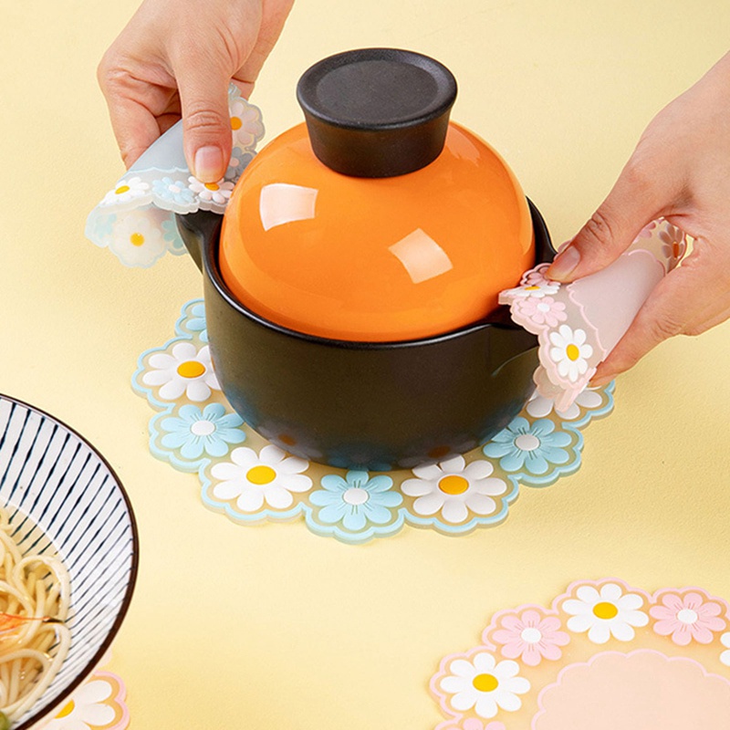 Tấm lót tô/nồi bằng silicone chống bỏng phong cách Bắc Âu