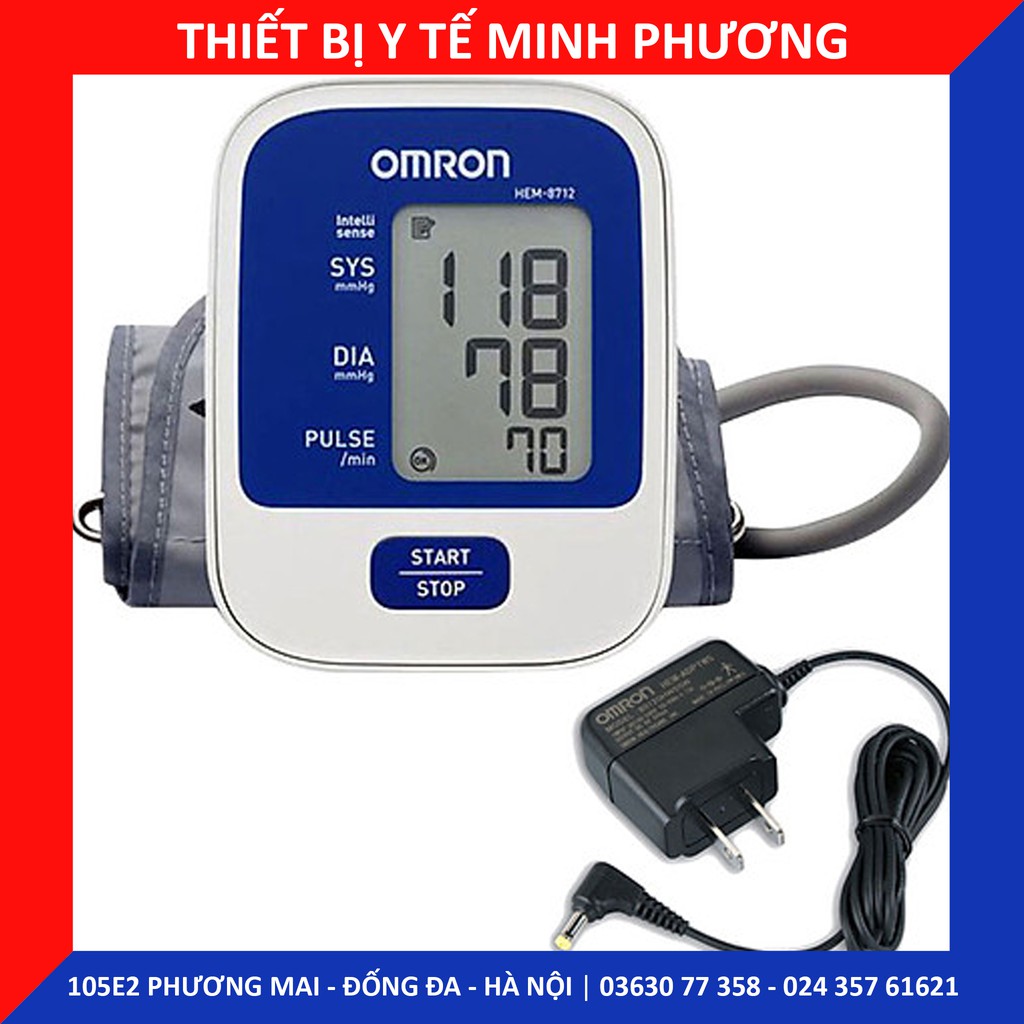 [CHÍNH HÃNG] Máy đo huyết áp điện tử Omron HEM8712 kèm nguồn (có bảo hành)