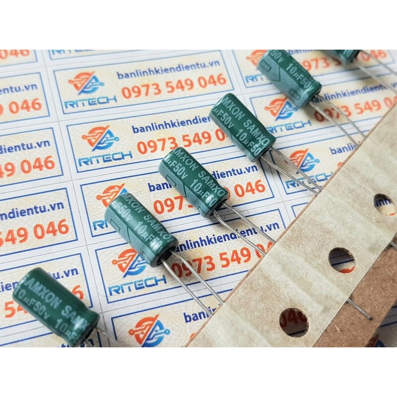 [Combo 20 chiếc] Tụ hóa 10uF – 50V kích thước 5*10mm hãng Samxon