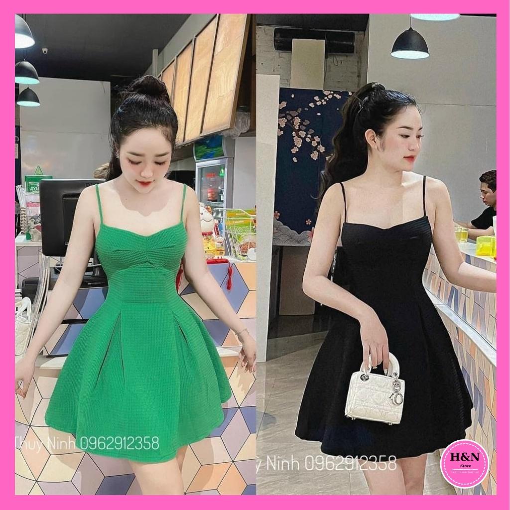 Váy 2 dây nữ xòe thiết kế đầm hai dây xoè ngắn đi biển sang chảnh HN Clothing V59