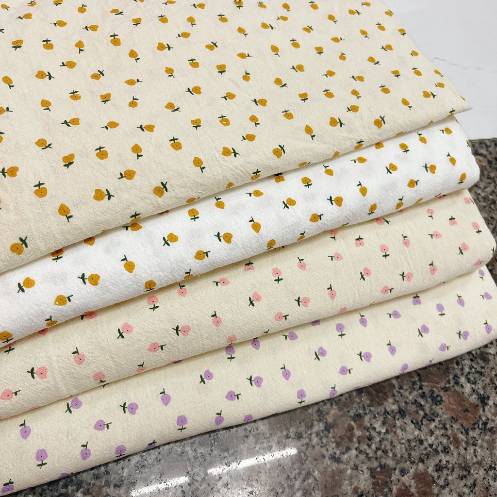 Vải thô cara hoa lê nhí xinh