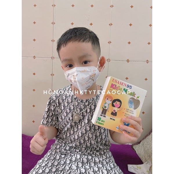 khẩu trang N95 không van 5 lớp cho bé yêu  6-12 tuổi ( túi 1 chiếc)
