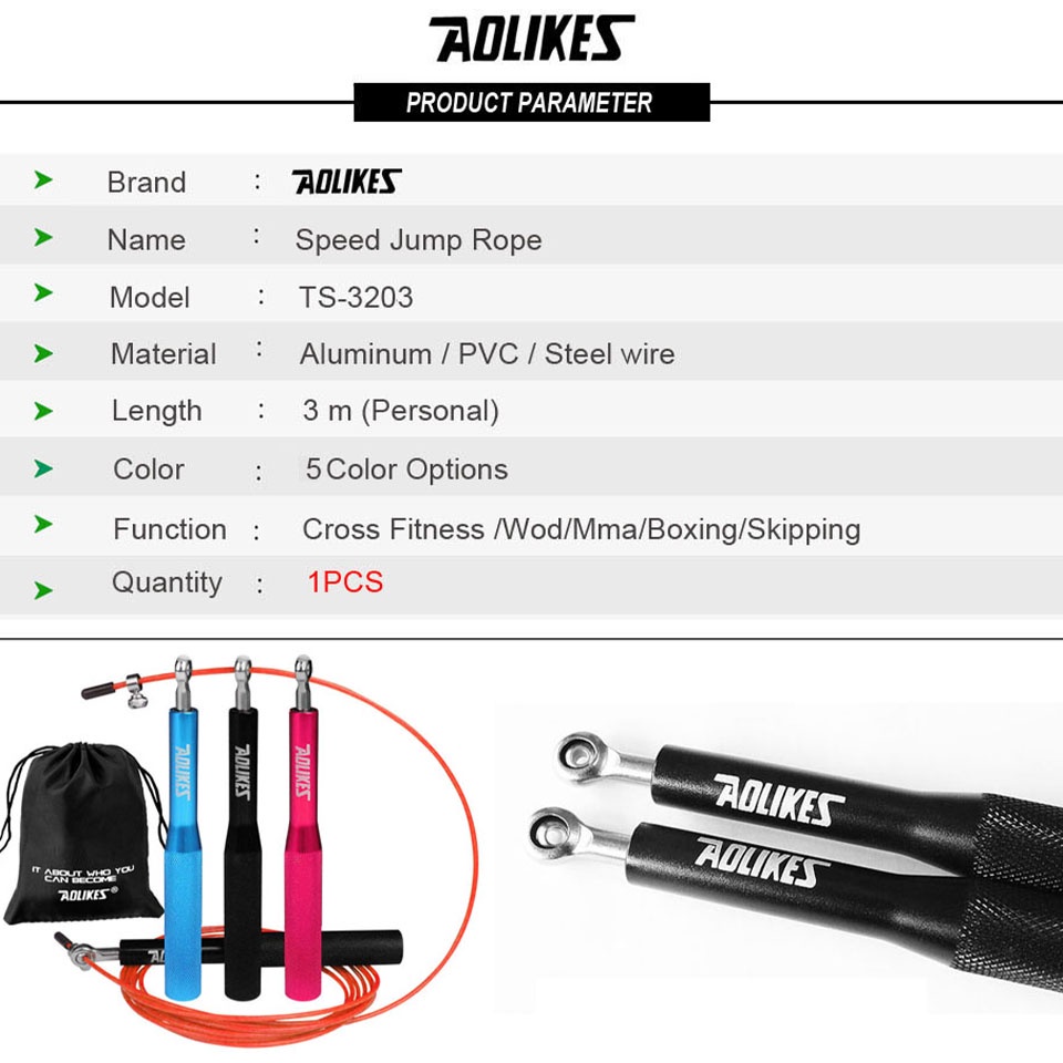Aolikes Dây Nhảy Bằng Nhôm Có Thể Điều Chỉnh Cho Nam Và Nữ