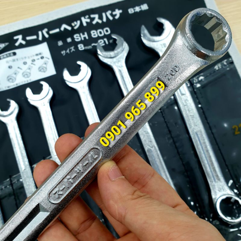 Super Tool SH800 Bộ cờ lê vòng miệng 8-21mm Super Tool Nhật Bản