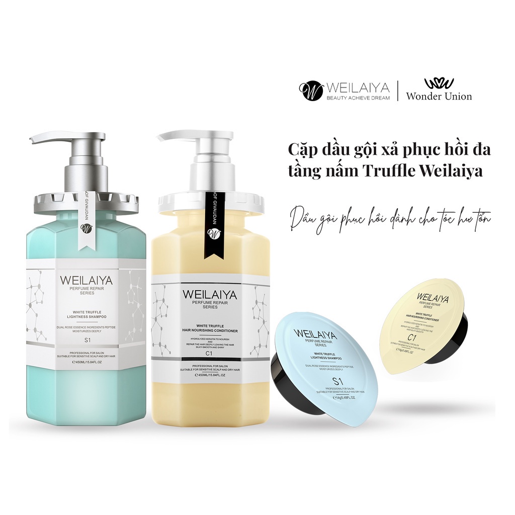 Bộ dầu gội phục hồi tóc Weilaiya HOKA  chính hãng cho tóc nhuộm làm sạch gàu ngừa nấm hương nước hoa 450ml