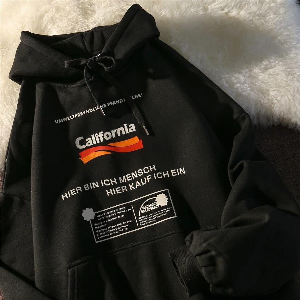 Áo hoodie dáng rộng in chữ kiểu retro đường phố Mỹ thời trang thu đông cho các cặp đôi | BigBuy360 - bigbuy360.vn