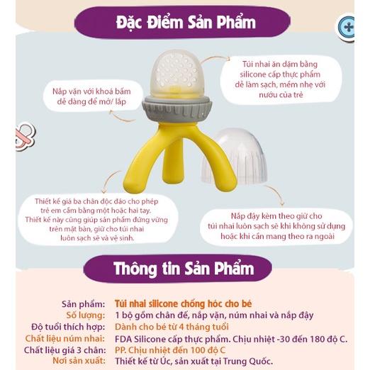 Bộ túi nhai chống hóc B.BOX Silicone an toàn, kích thích hệ tiêu hóa và vận động tay dành cho bé - Herbaby
