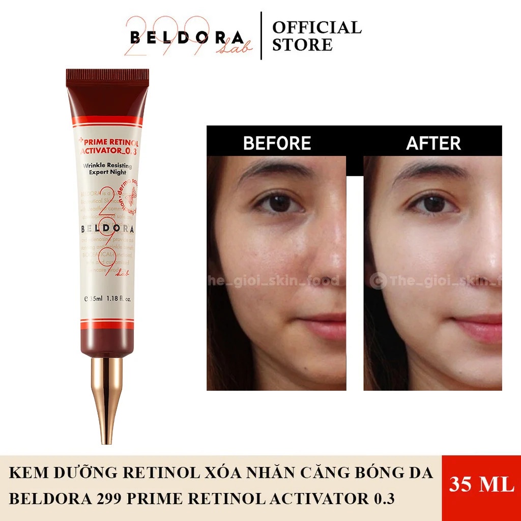 Kem Dưỡng Retinol Xóa Nếp Nhăn, Căng Bóng Da Beldora 299 Prime Retinol Activator 0.3 35ml