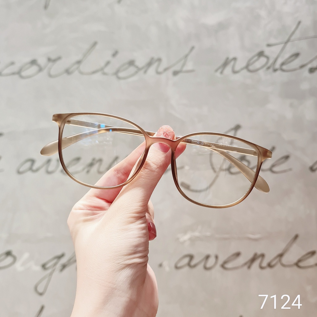 Mắt kính gọng tròn nữ LILYEYEWEAR nhựa dẻo thanh mảnh màu sắc thời trang 7124